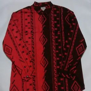 Vintage Men's Western Aztec Tribal L/S Shirt